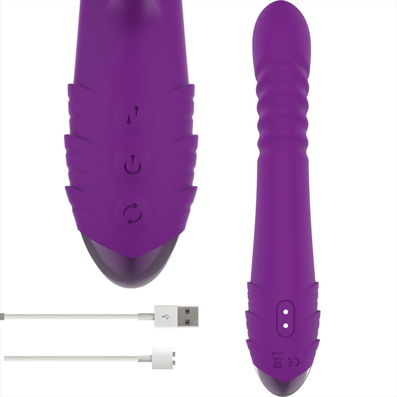 INTENSO VIBRADOR RECARREGaVEL MULTIFUNyaO IGGY PARA CIMA E PARA BAIXO COM ESTIMULADOR CLIToRICO ROXO