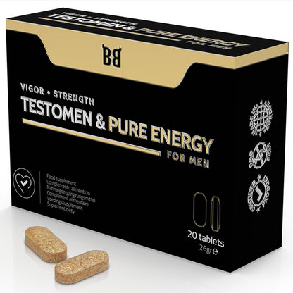 BLACKBULL BY SPARTAN TESTOMEN PURE ENERGY ENHANCER PARA HOMENS 20 C PSULAS