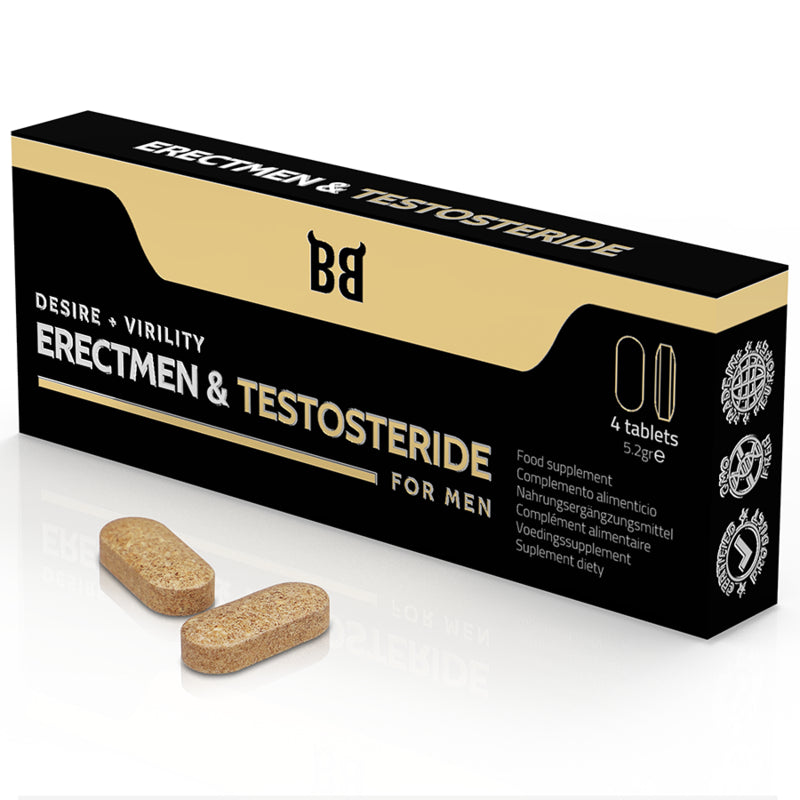 BLACKBULL BY SPARTAN ERECTMEN TESTOSTERIDE POWER E TESTOSTERONA PARA HOMENS 4 C PSULAS