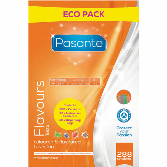 PASANTE SACO DE SABORES ECO PACK PRESERVATIVOS 288 UNIDADES