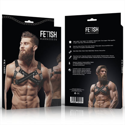 FETISH SUBMISSIVE ATTITUDE ARNeS BULLDOG AJUSTABLE NEOPRENO PECHO CRUZADO CON CREMALLERAS HOMBRE