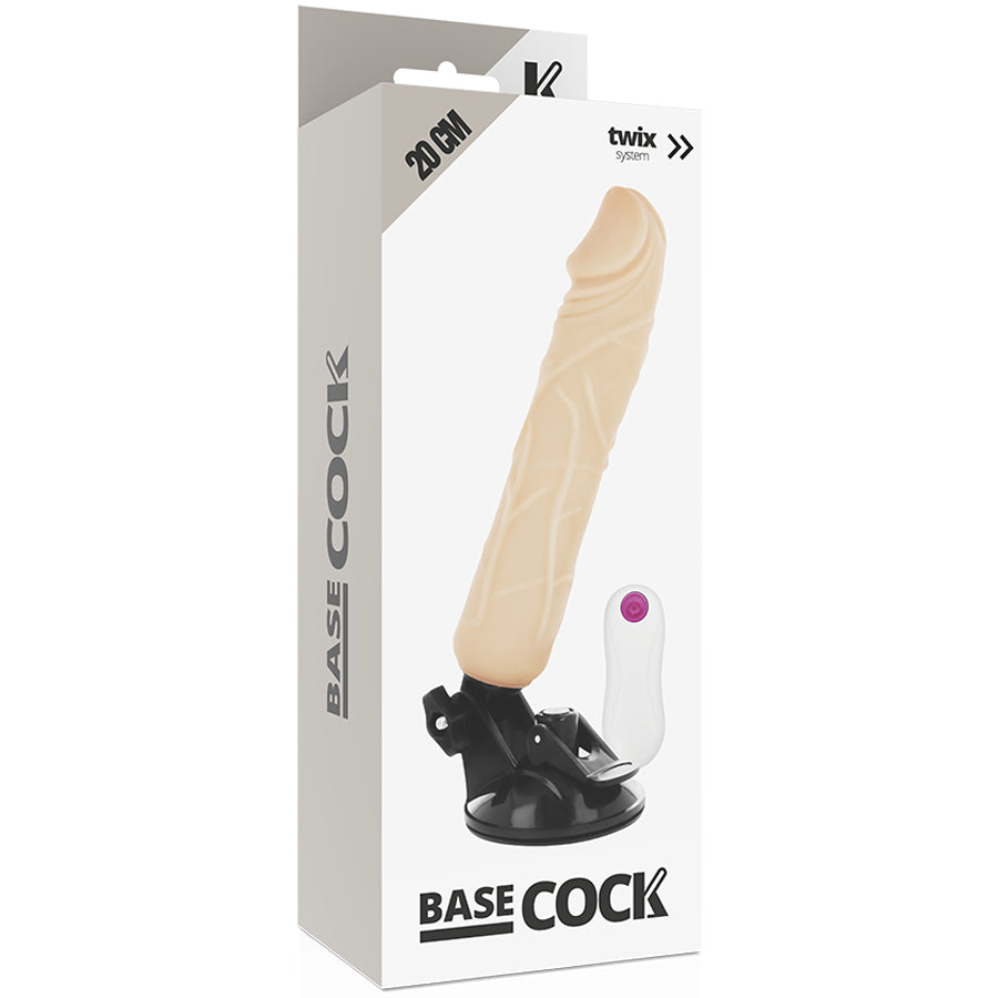 BASECOCK VIBRADOR REALISTICO CONTROL REMOTO NATURAL 20 CM