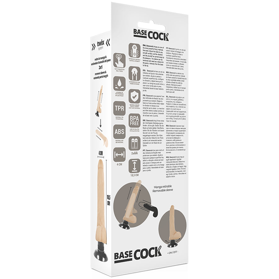 BASECOCK VIBRADOR REALISTICO 2 1 NATURAL 185 CM