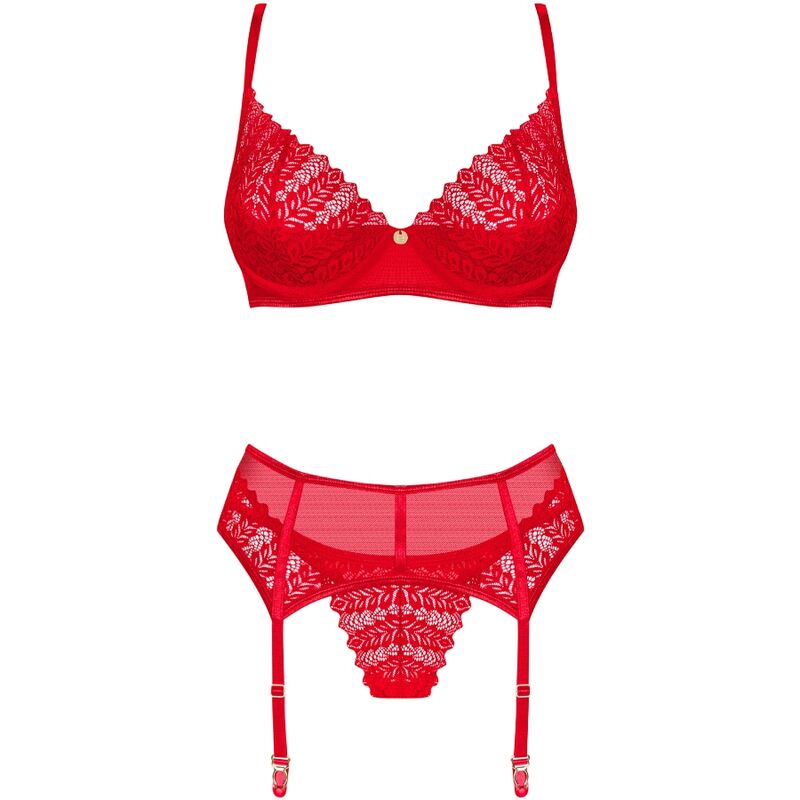 OBSESSIVE INGRIDIA SET TRES PIEZAS ROJO XS S