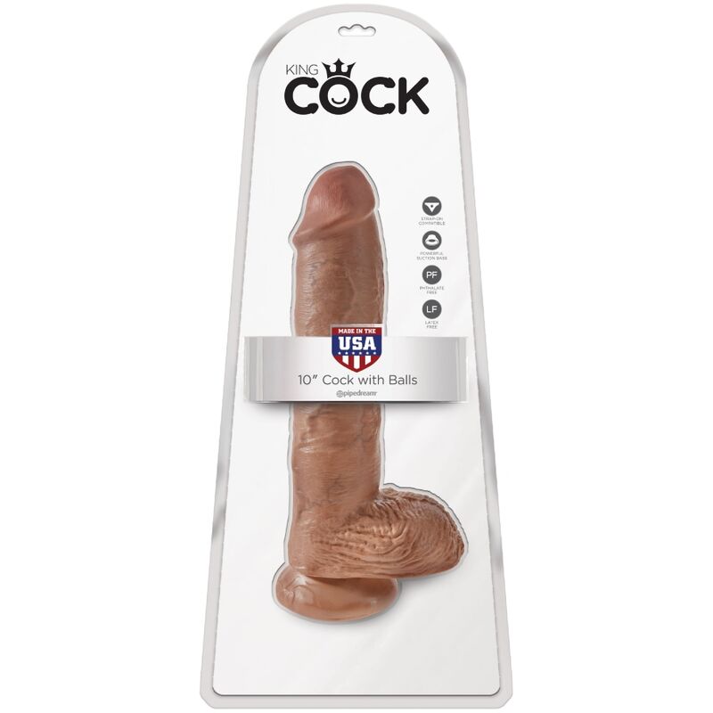 KING COCK PeNIS REALiSTICO COM BOLAS 198 CM CARAMELO