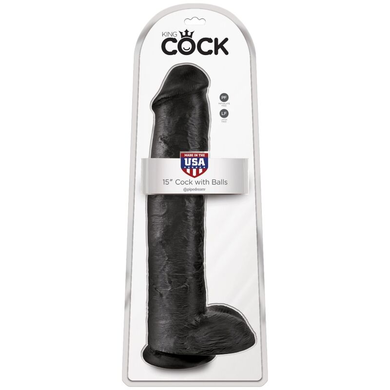 KING COCK PeNIS REALiSTICO COM BOLAS 342 CM PRETO