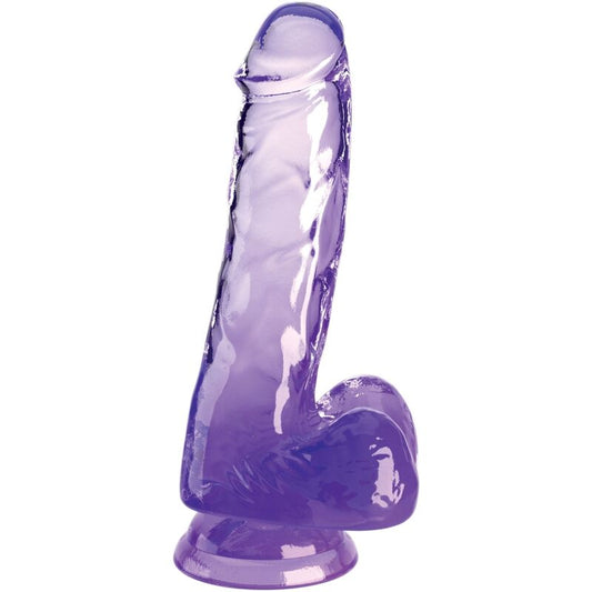 KING COCK CLEAR PeNIS REALISTA COM BOLAS 135 CM ROXO