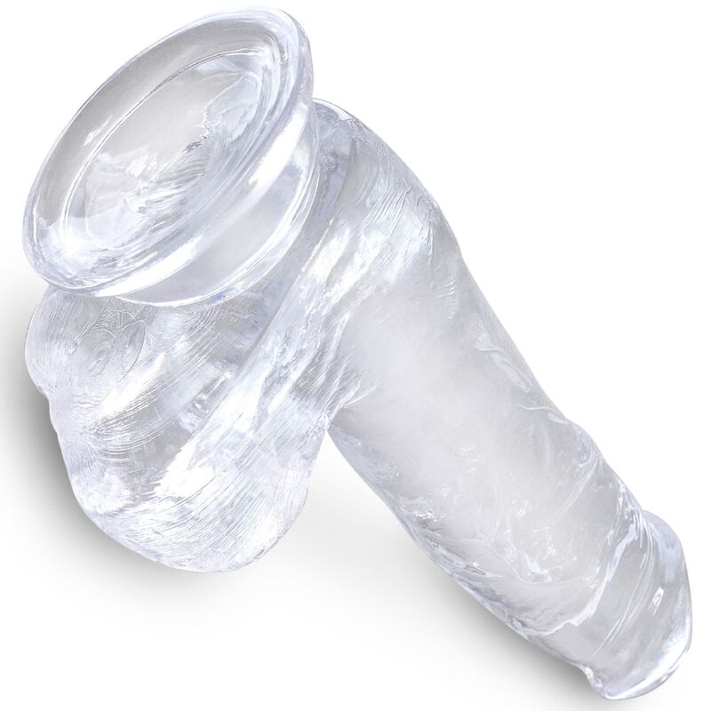 KING COCK CLEAR PeNIS REALISTA COM BOLAS 135 CM TRANSPARENTE