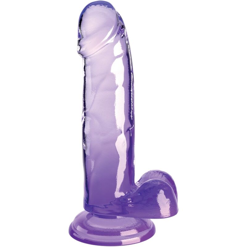 KING COCK CLEAR PeNIS REALISTA COM BOLAS 152 CM ROXO