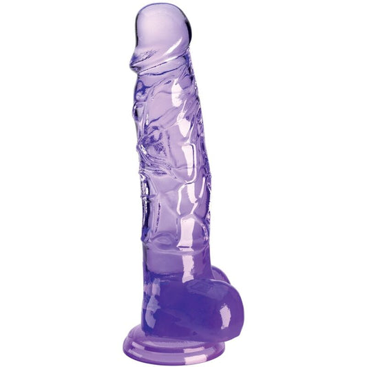 KING COCK CLEAR PeNIS REALISTA COM BOLAS 165 CM ROXO