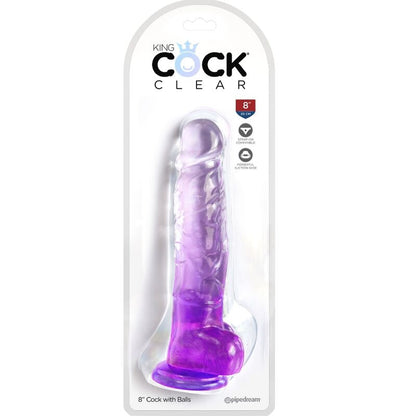 KING COCK CLEAR PeNIS REALISTA COM BOLAS 165 CM ROXO