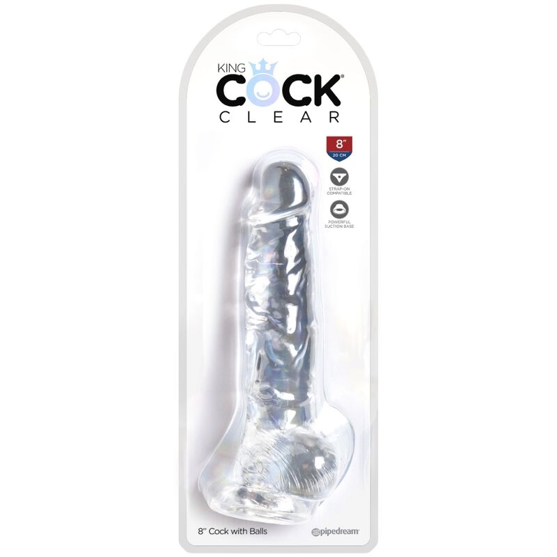 KING COCK CLEAR PeNIS REALISTACOM BOLAS 165 CM TRANSPARENTE