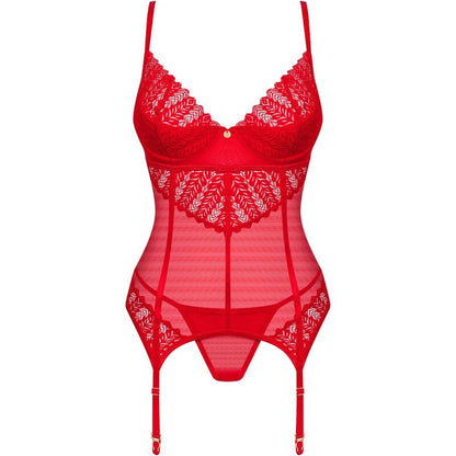 OBSESSIVE INGRIDIA CORSET TANGA ROJO XS S