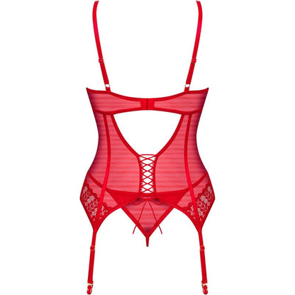 OBSESSIVE INGRIDIA CORSET TANGA ROJO XS S