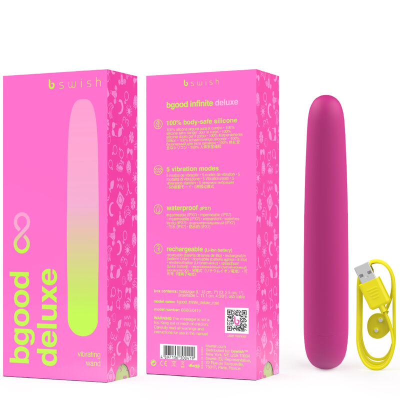 B SWISH BGOOD INFINITE DELUXE VIBRADOR RECARGABLE SILICONA ROSA