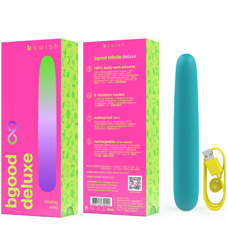 B SWISH BGOOD INFINITE DELUXE VIBRADOR RECARGABLE SILICONA AZUL