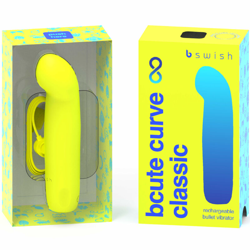 B SWISH BCUTE CURVE INFINITE CLASSIC VIBRADOR RECARGABLE SILICONA AMARILLO