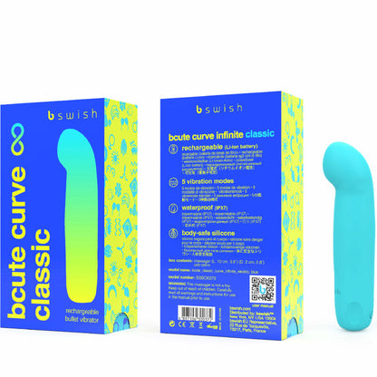 B SWISH BCUTE CURVE INFINITE CLASSIC VIBRADOR RECARGABLE SILICONA AZUL