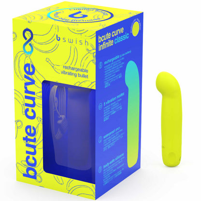 B SWISH BCUTE CURVE INFINITE CLASSIC EDICION LIMITADA VIBRADOR RECARGABLE SILICONA AMARILLO