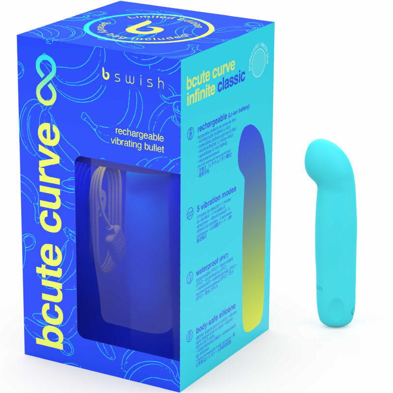 B SWISH BCUTE CURVE INFINITE CLASSIC EDICION LIMITADA VIBRADOR RECARGABLE SILICONA AZUL