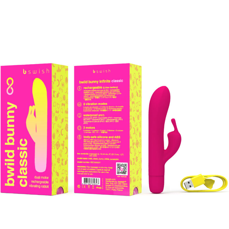 B SWISH BWILD BUNNY INFINITE CLASSIC VIBRADOR RECARGABLE SILICONA ROSA