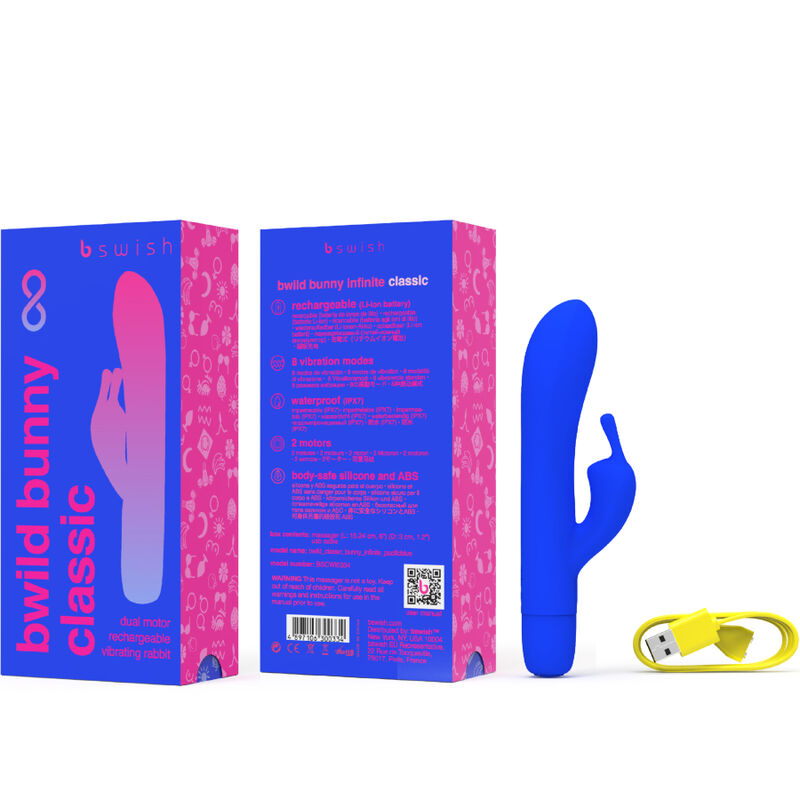 B SWISH BWILD BUNNY INFINITE CLASSIC VIBRADOR RECARGABLE SILICONA AZUL