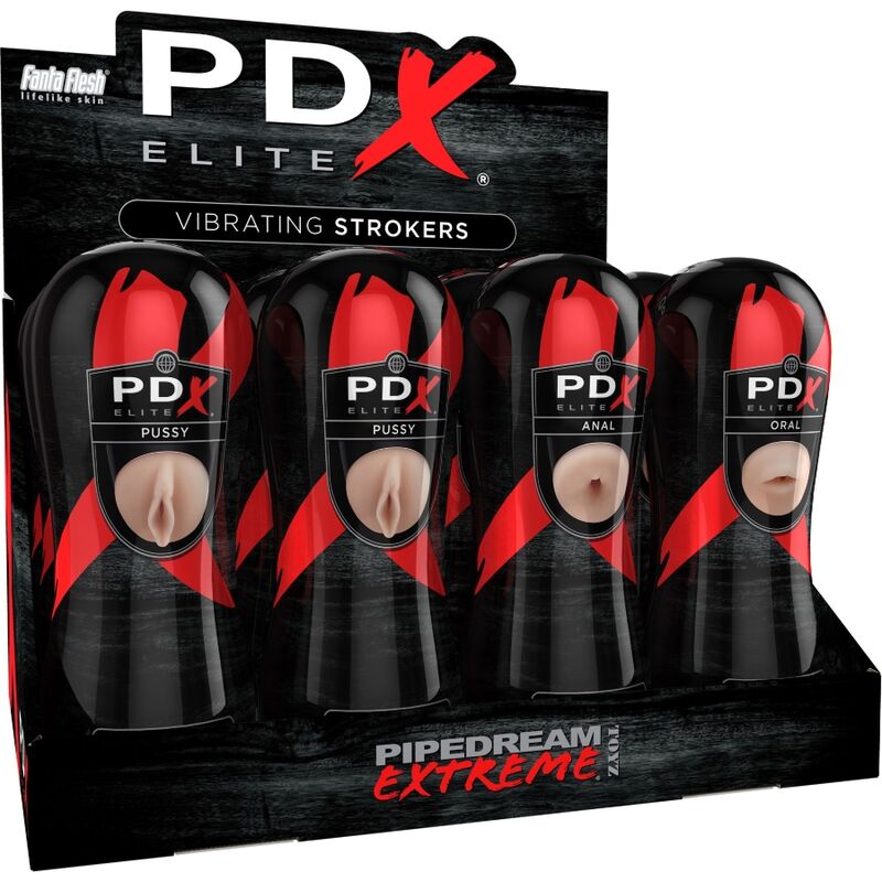 PDX ELITE SET MASTURBADOR STROKER 12 UNIDADES 6X VAGINA 3X aNUS 3X BOCA