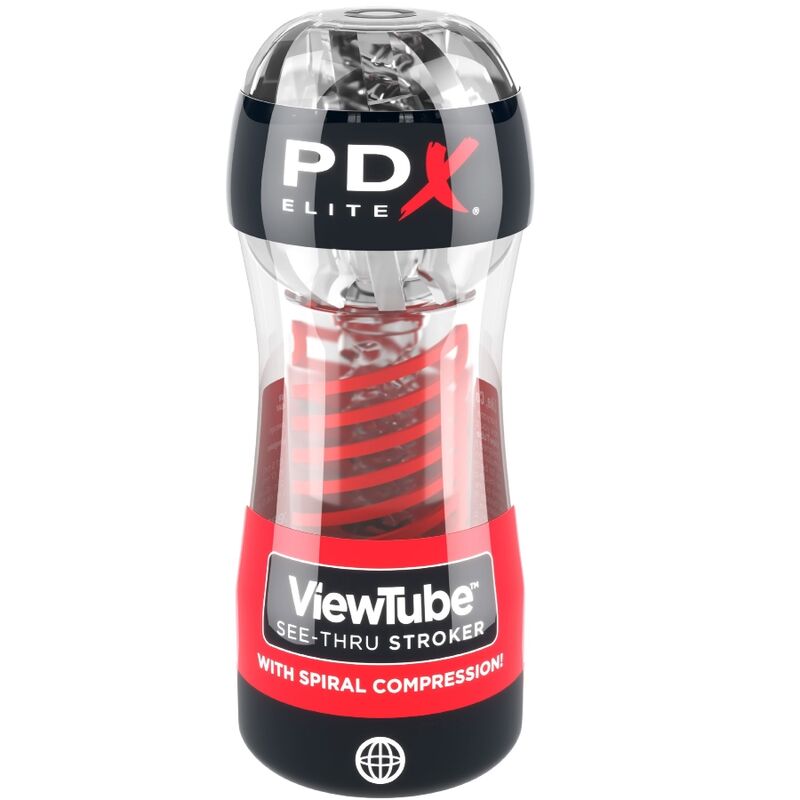 PDX ELITE STROKER VIEWTUBE 2 MASTURBADOR DE COMPRESSaO ESPIRAL TRANSPARENTE