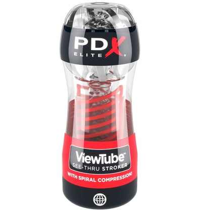 PDX ELITE STROKER VIEWTUBE 2 MASTURBADOR DE COMPRESSaO ESPIRAL TRANSPARENTE