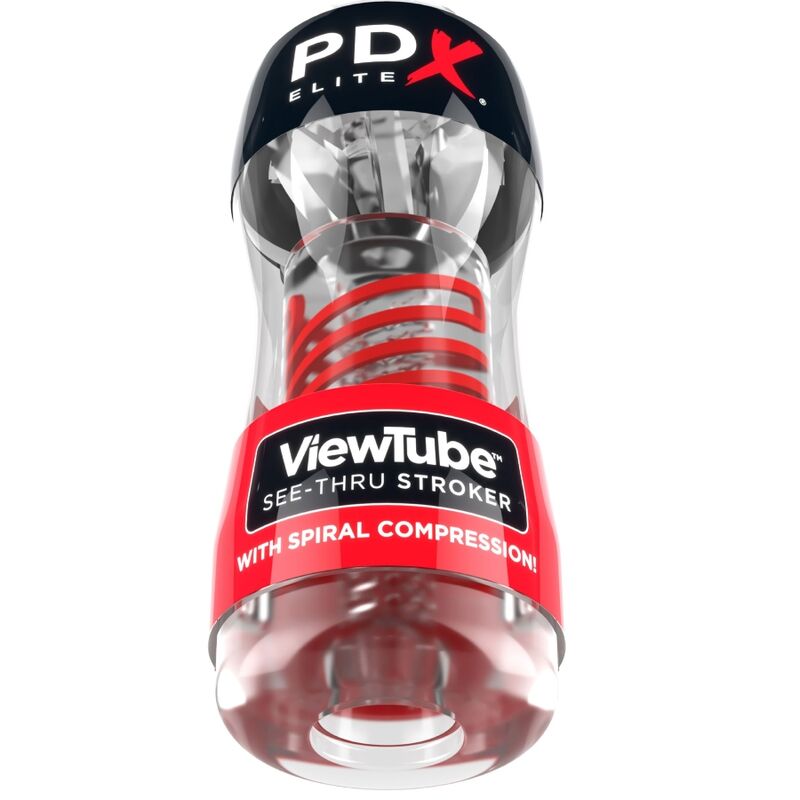 PDX ELITE STROKER VIEWTUBE 2 MASTURBADOR DE COMPRESSaO ESPIRAL TRANSPARENTE