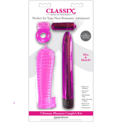 CLASSIX KIT PARA CASAIS COM ANEL BAINHA E BALAS ROSA