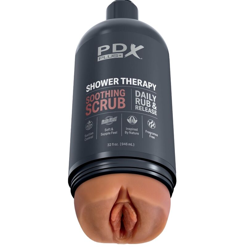 PDX PLUS MASTURBADOR DE STROKER DE DESIGN DISCRETO COM FRASCOS DE SHAMPOO ESFREGANTE CALMANTE CARAMELO