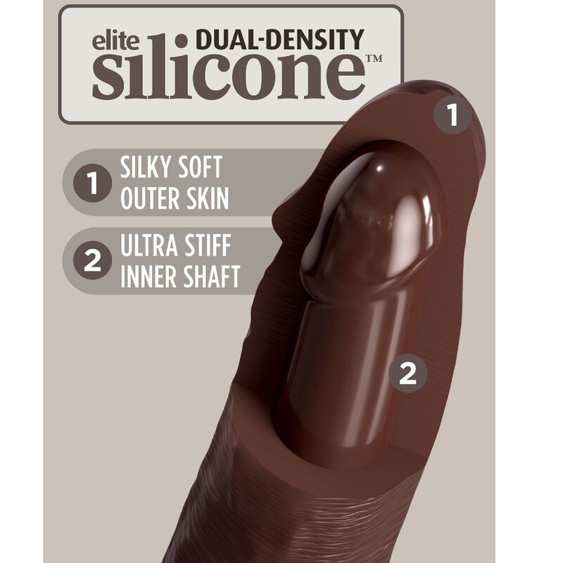 KING COCK ELITE DILDO DE SILICONE REALiSTICO 178 CM CASTANHO