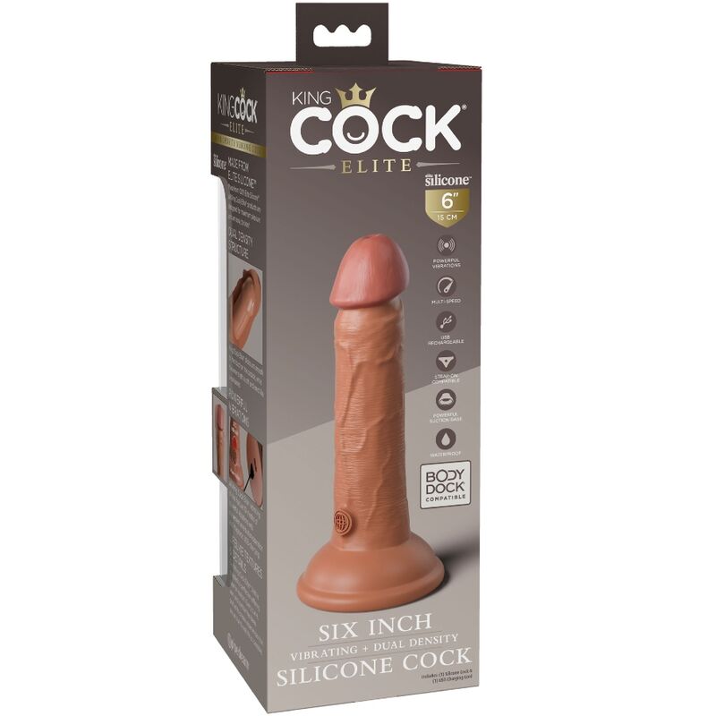 KING COCK ELITE VIBRAyaO REALiSTICA E DILDO DE SILICONE 152 CM DOCES