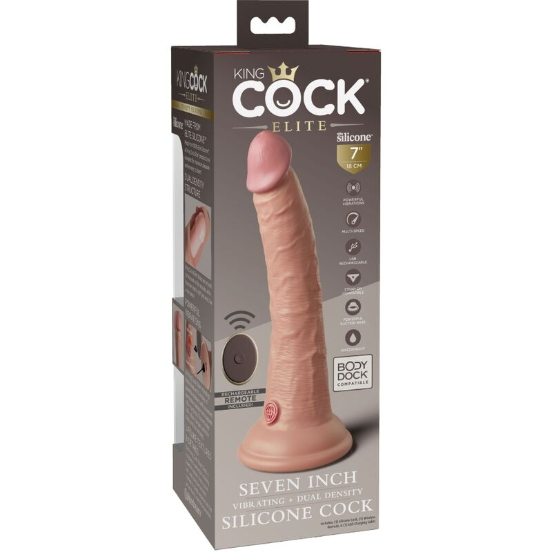 KING COCK ELITE VIBRADOR REALiSTICO E CONTROLE REMOTO DILDO DE SILICONE 178 CM