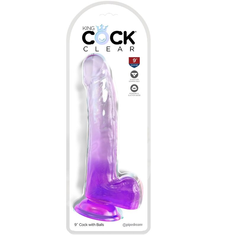 KING COCK CLEAR DILDO COM TESTiCULOS 203 CM ROXO