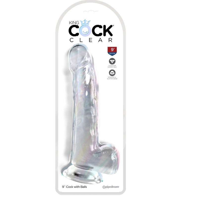 KING COCK CLEAR DILDO COM TESTiCULOS 203 CM TRANSPARENTE