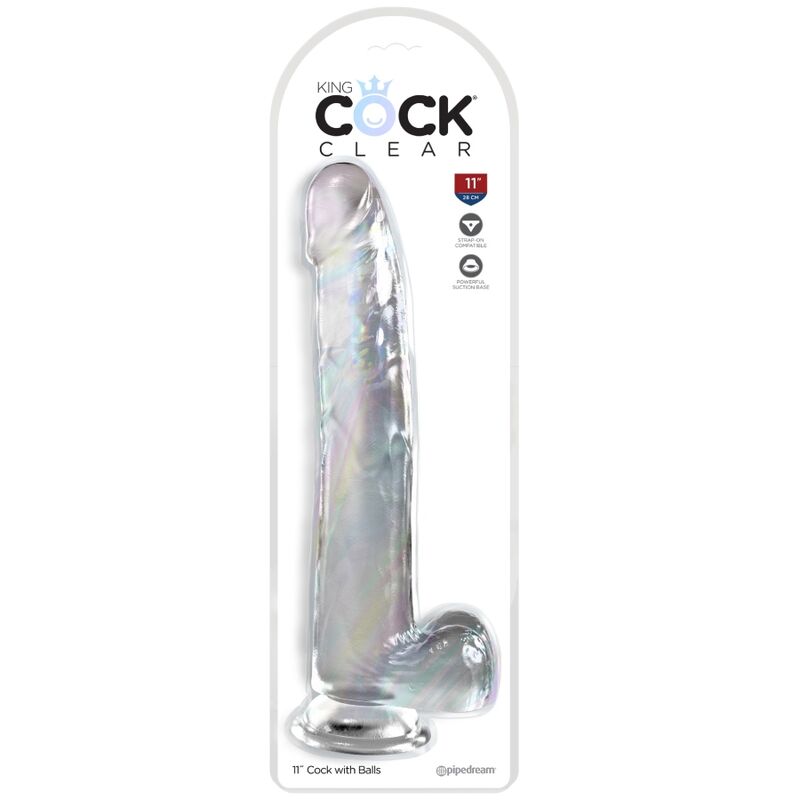 KING COCK CLEAR DILDO COM TESTiCULOS 248 CM TRANSPARENTE