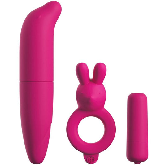 CLASSIX KIT PARA CASAIS COM ANEL BALA E ESTIMULADOR ROSA