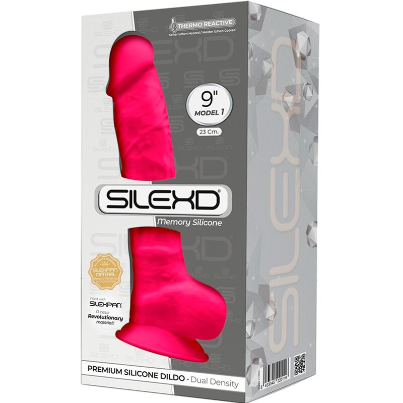 SILEXD MODELO 1 PeNIS REALiSTICO PREMIUM SILEXPAN SILICONE FuCSIA 23 CM