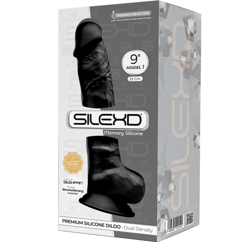 SILEXD MODELO 1 PeNIS REALiSTICO PREMIUM SILEXPAN SILICONE PRETO 23 CM