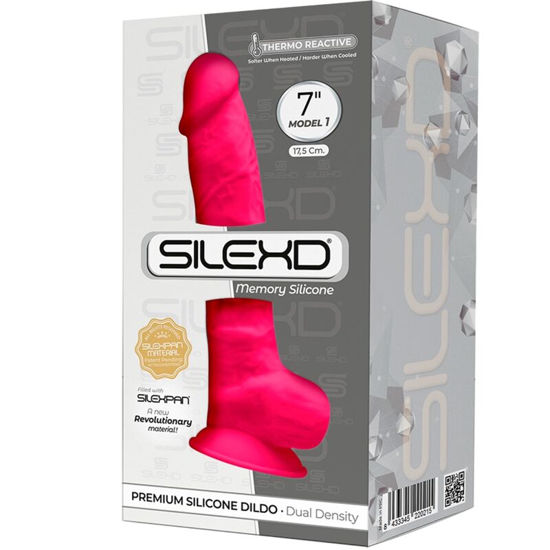 SILEXD MODELO 1 PeNIS REALiSTICO PREMIUM SILEXPAN SILICONE FuCSIA 175 CM