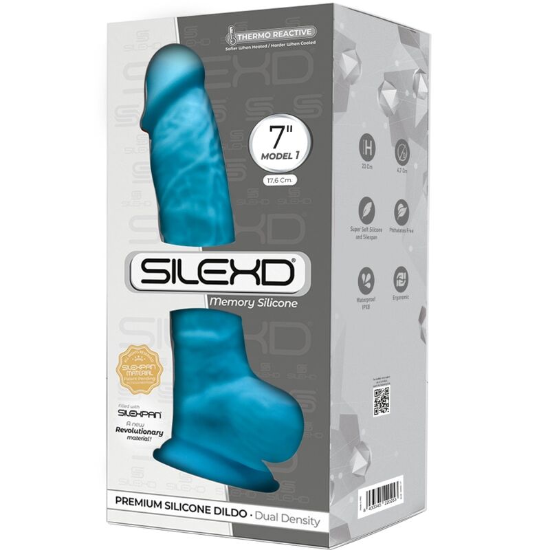 SILEXD MODELO 1 PeNIS REALiSTICO PREMIUM SILEXPAN SILICONE AZUL 175 CM