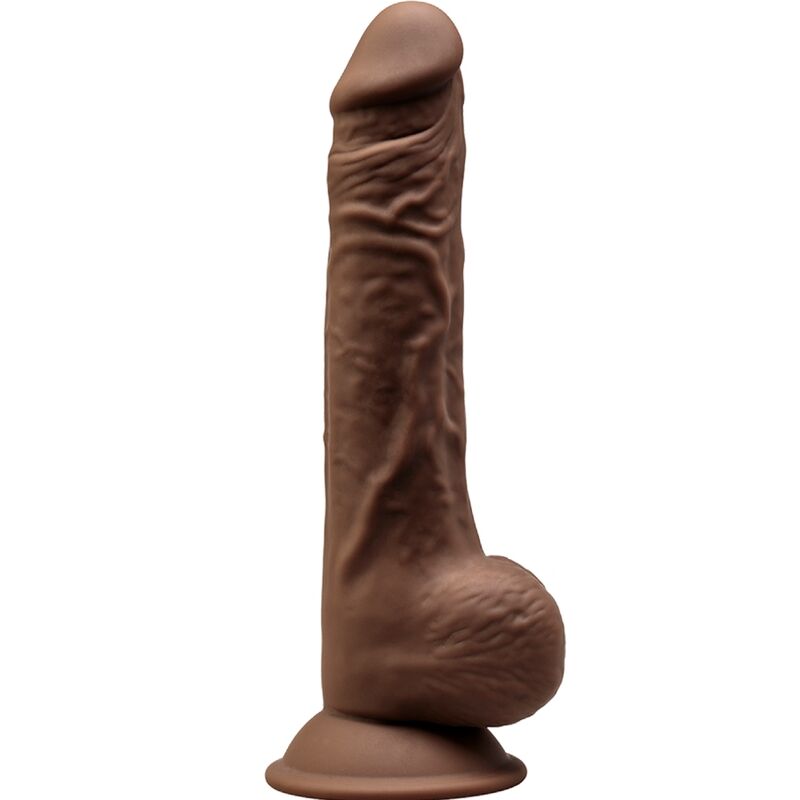 SILEXD MODELO 1 PeNIS REALiSTICO PREMIUM SILEXPAN SILICONE CASTANHO 24 CM