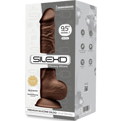 SILEXD MODELO 1 PeNIS REALiSTICO PREMIUM SILEXPAN SILICONE CASTANHO 24 CM