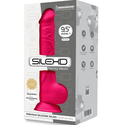 SILEXD MODELO 1 PeNIS REALiSTICO PREMIUM SILEXPAN SILICONE FuCSIA 24 CM