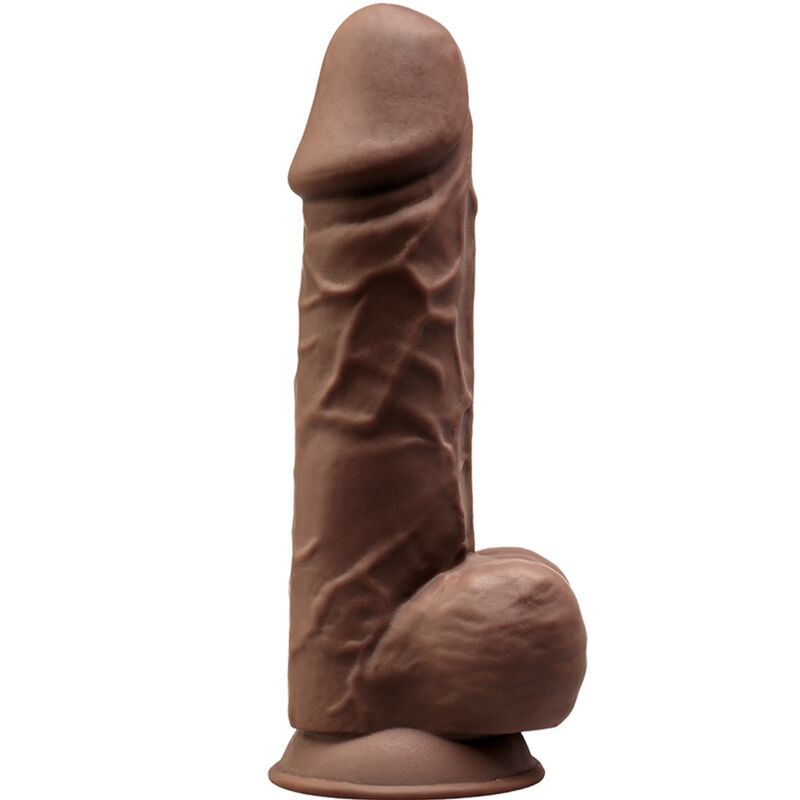 SILEXD MODELO 1 PeNIS REALiSTICO PREMIUM SILEXPAN SILICONE CASTANHO 215 CM