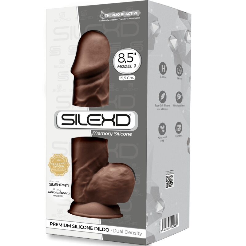 SILEXD MODELO 1 PeNIS REALiSTICO PREMIUM SILEXPAN SILICONE CASTANHO 215 CM