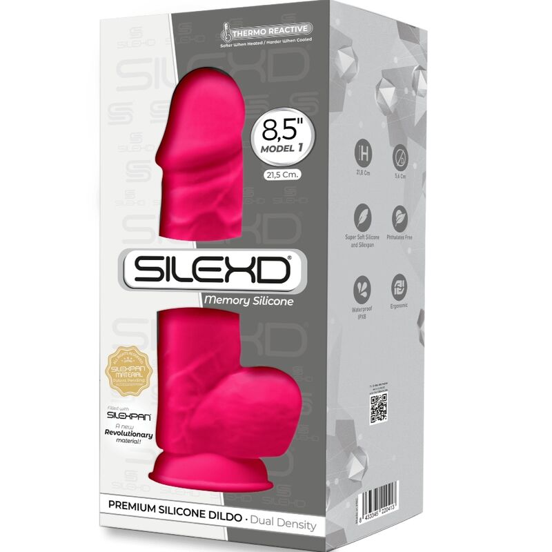 SILEXD MODELO 1 PeNIS REALiSTICO PREMIUM SILEXPAN SILICONE FuCSIA 215 CM