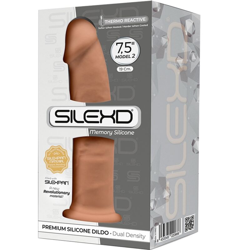 SILEXD MODELO 2 PeNIS REALiSTICO PREMIUM SILEXPAN SILICONE CARAMELO 19 CM